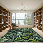 Verdant Forest Foliage Branches Rug