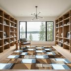 3D Cubes With Woven Rope Accents Rug