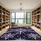 Radiant Amethyst Starburst Celestial Aura Rug