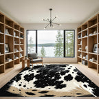 Modern Black and White Animal Hide Rug