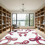 Sweet Pink Bow Ribbon Repeat Rug