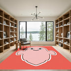 Pink Ghost with Smiling Face Rug
