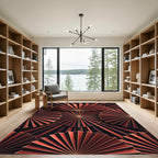 Crimson Golden Fan Layers Rug