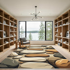 Organic Earth Tone River Stone Rug