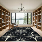 Gray White Starry Constellation Night Rug