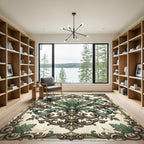 Ornate Sage Green Acanthus Foliage Rug