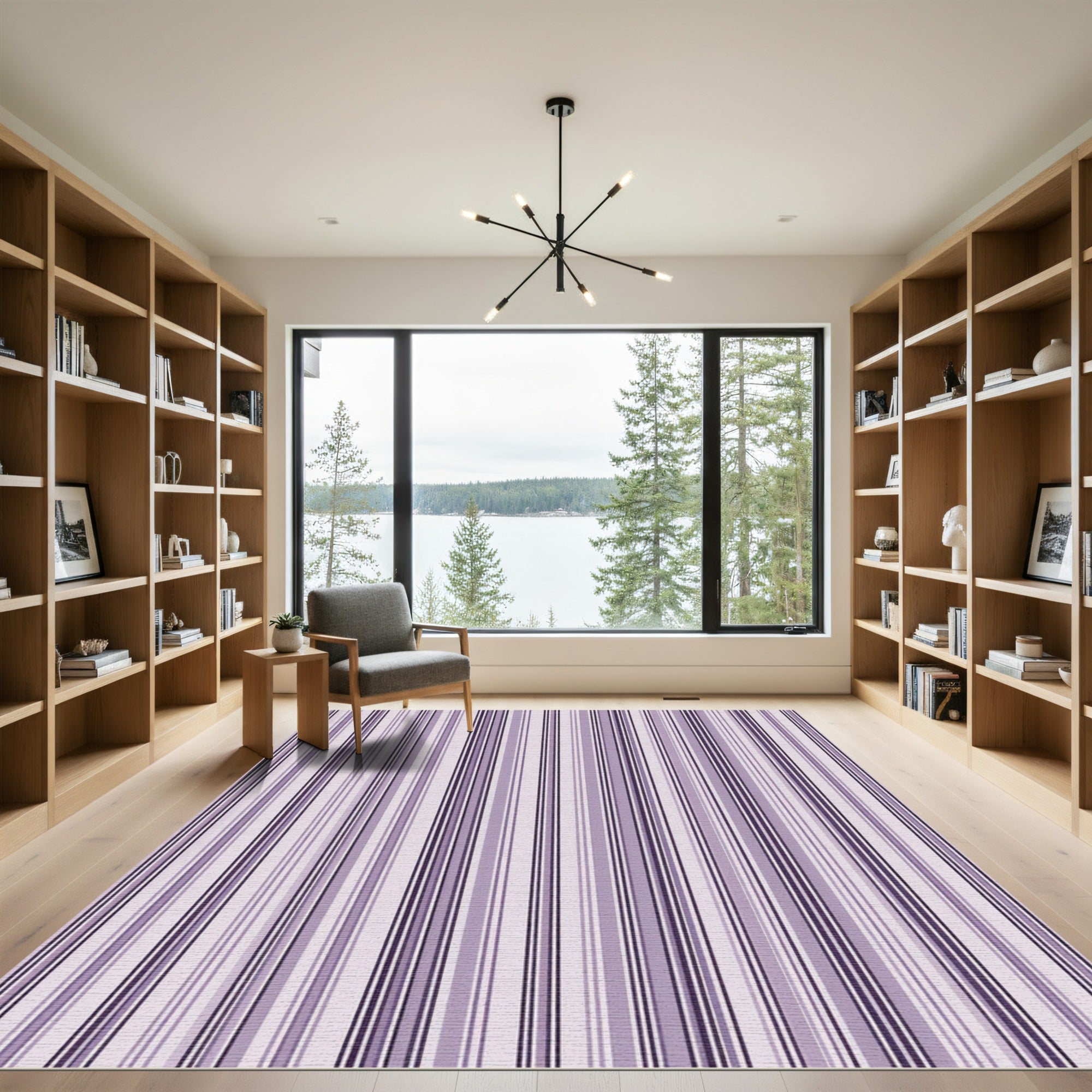 Soft Purple Diverse Stripe Rug