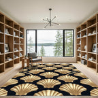Art Deco Gold Scalloped Shell Rug