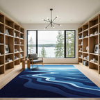 Modern Abstract Serene Ocean Wave Rug