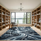 Monochromatic Cascading Waterfall Flow Rug