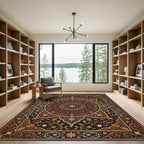 Rich Earthy Tones Floral Medallion Rug