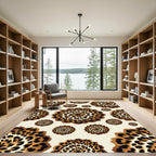 Safari Spotted Brown Floral Medallion Rug