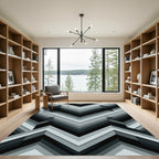 Monochromatic Geometric Angular Chevron Rug