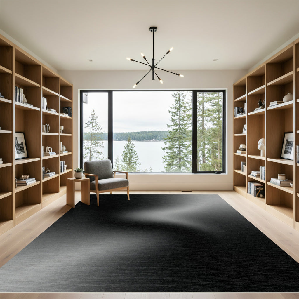 Dark Gray Wavy Gradient Swirl Rug