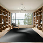 Dark Gray Wavy Gradient Swirl Rug