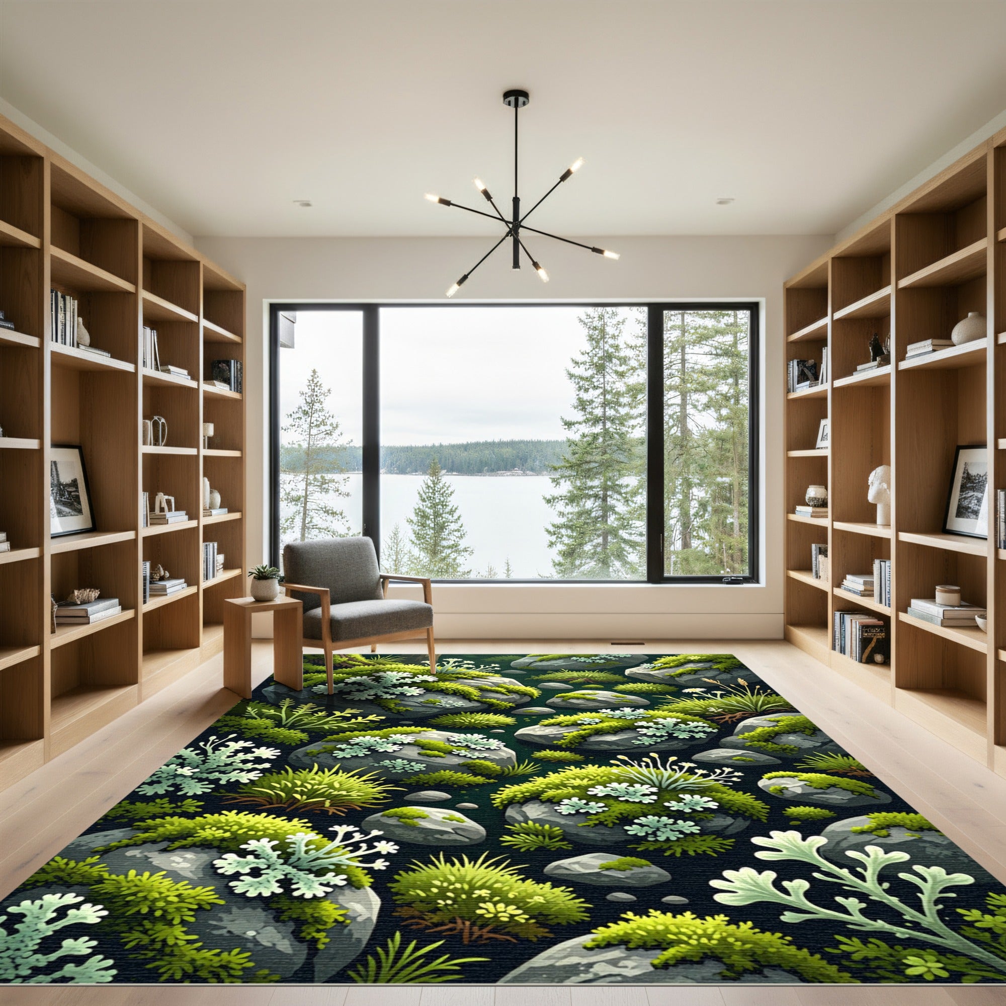 Lush Forest Moss and Lichen Rug