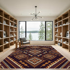 Earthy Boho Diamond Arrow Geometric Rug