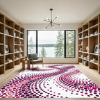 Crimson Pink Dot Gradient Swirl Rug