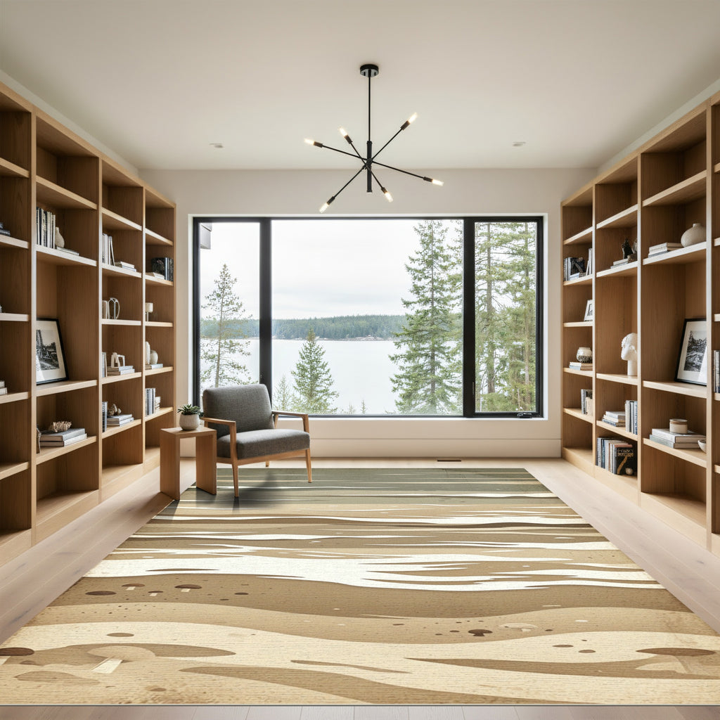 Earthy Tones Organic Abstract Ripples Rug