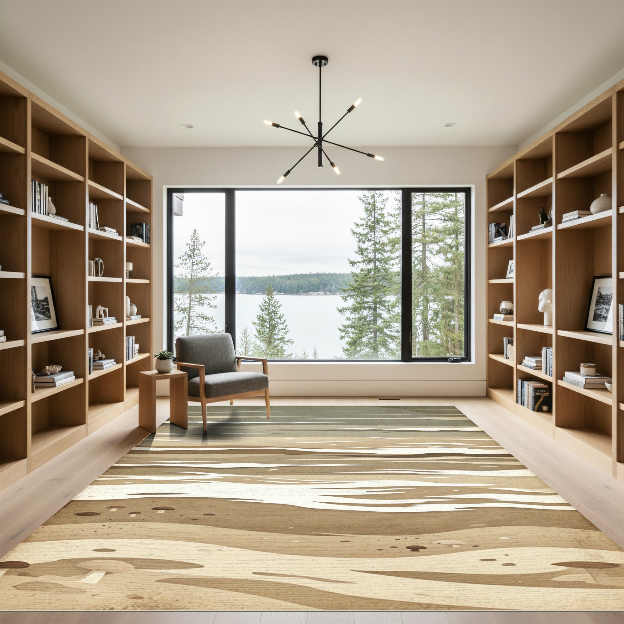 Earthy Tones Organic Abstract Ripples Rug