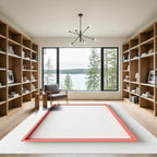 Coral Square Minimalist Frame Rug
