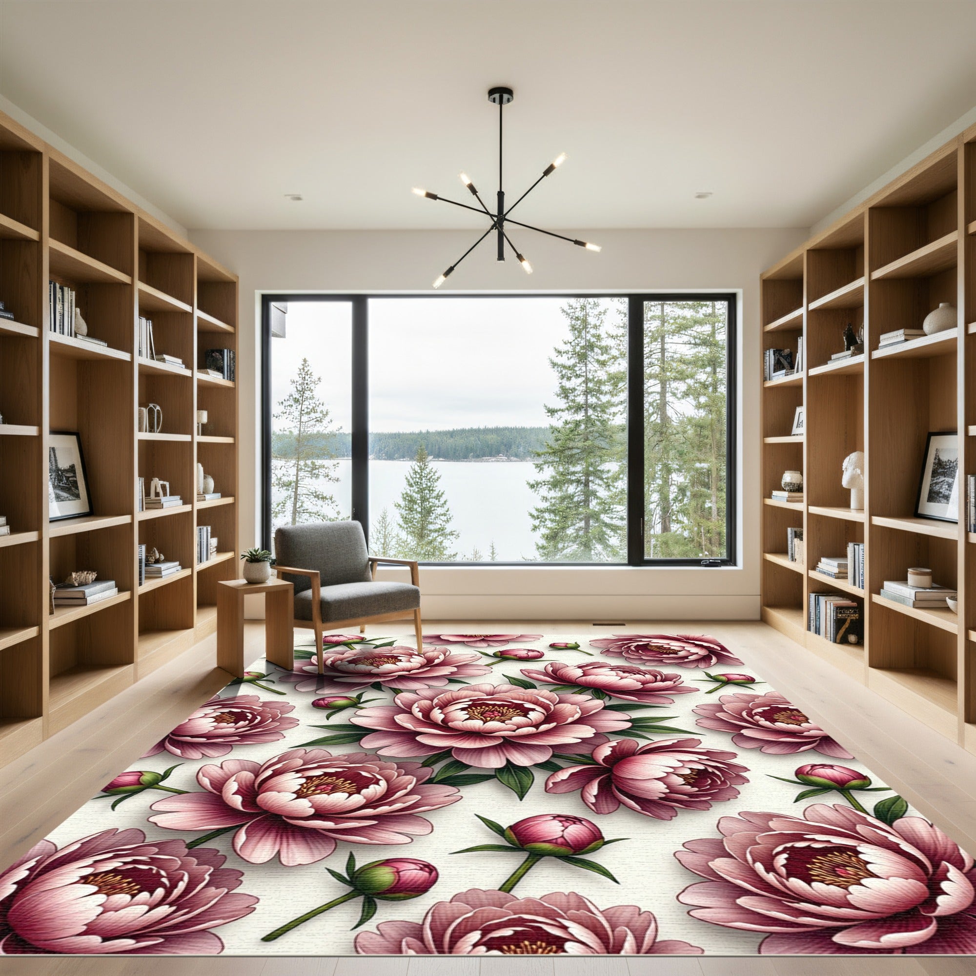 Pink Peony Garden Bloom Rug