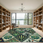 Desert Cactus Squares Quilt Rug