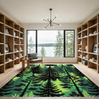 Emerald Forest Silhouette Trees Rug