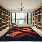Crimson Orange Splatter X-Frame Rug
