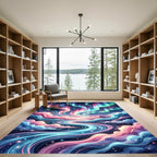 Luminous Aurora Celestial Wave Abstract Rug