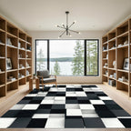 Monochrome 3D Cube Shadow Play Rug