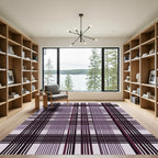 Deep Plum Tartan Plaid Weave Rug