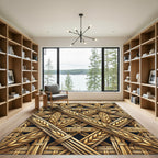 Golden Wheat Weave Diagonal Rug