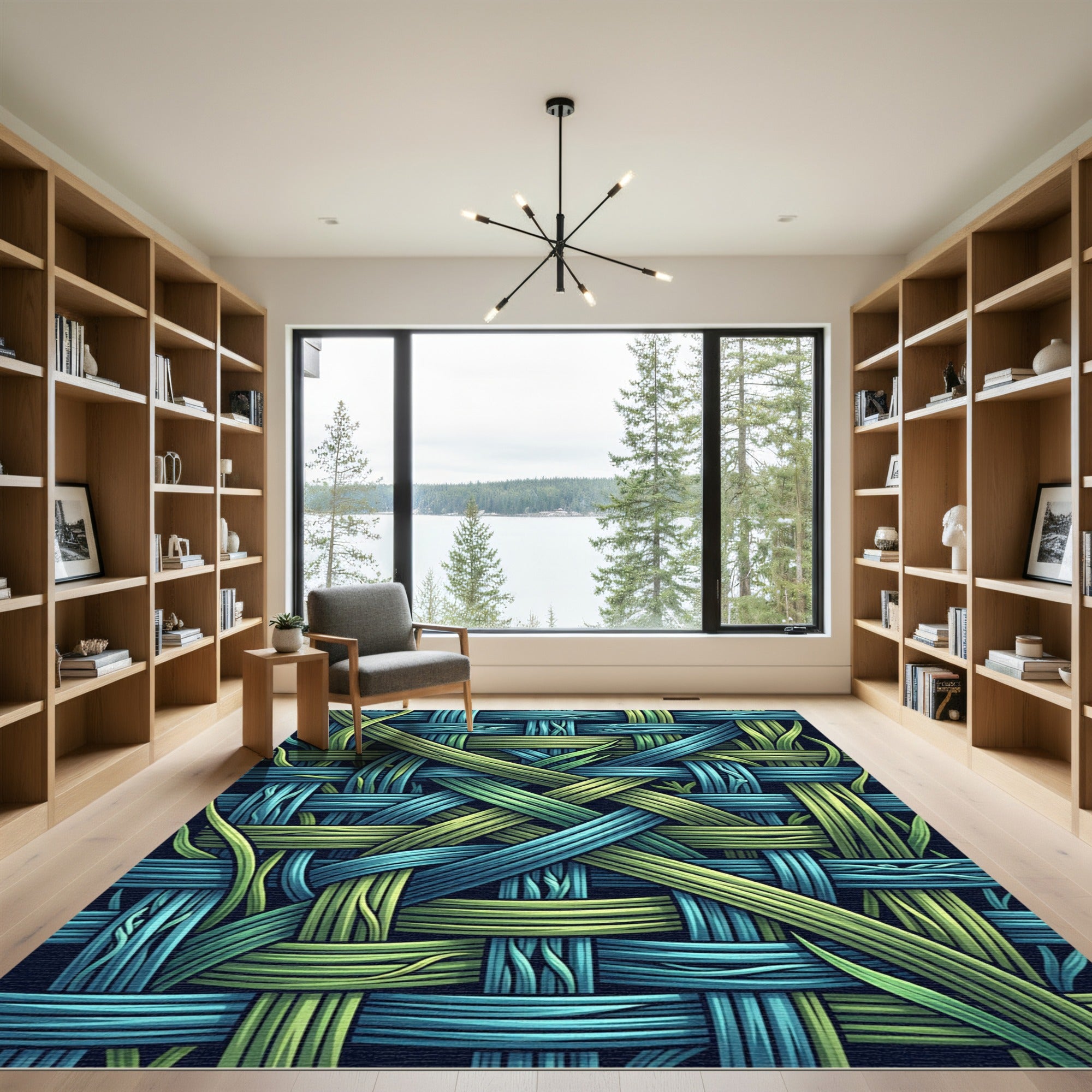 Woven Grass And Sky Texture Rug