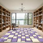 Checkerboard Lilac Tonal Tints Rug