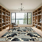 Modern Black and White Dairy Cow Rug