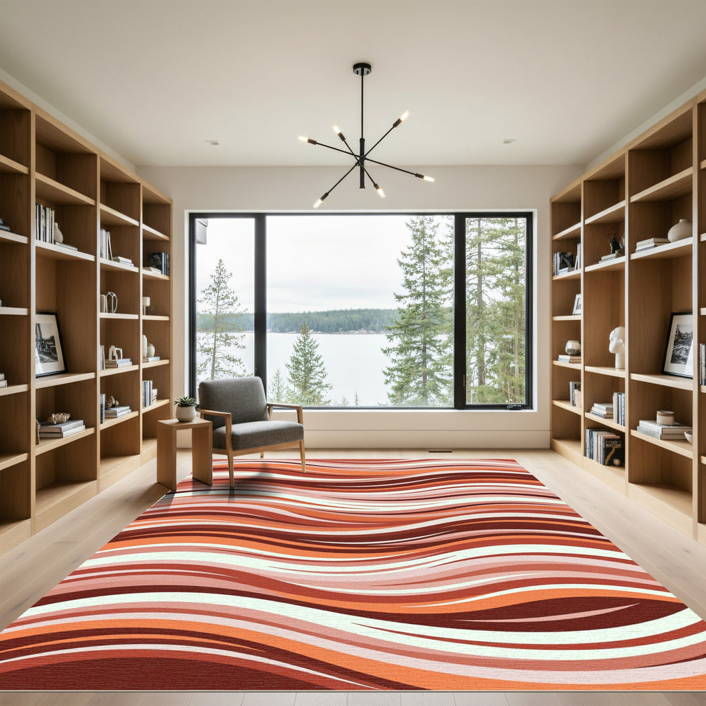 Earthy Wave Ribbon Harmony Rug