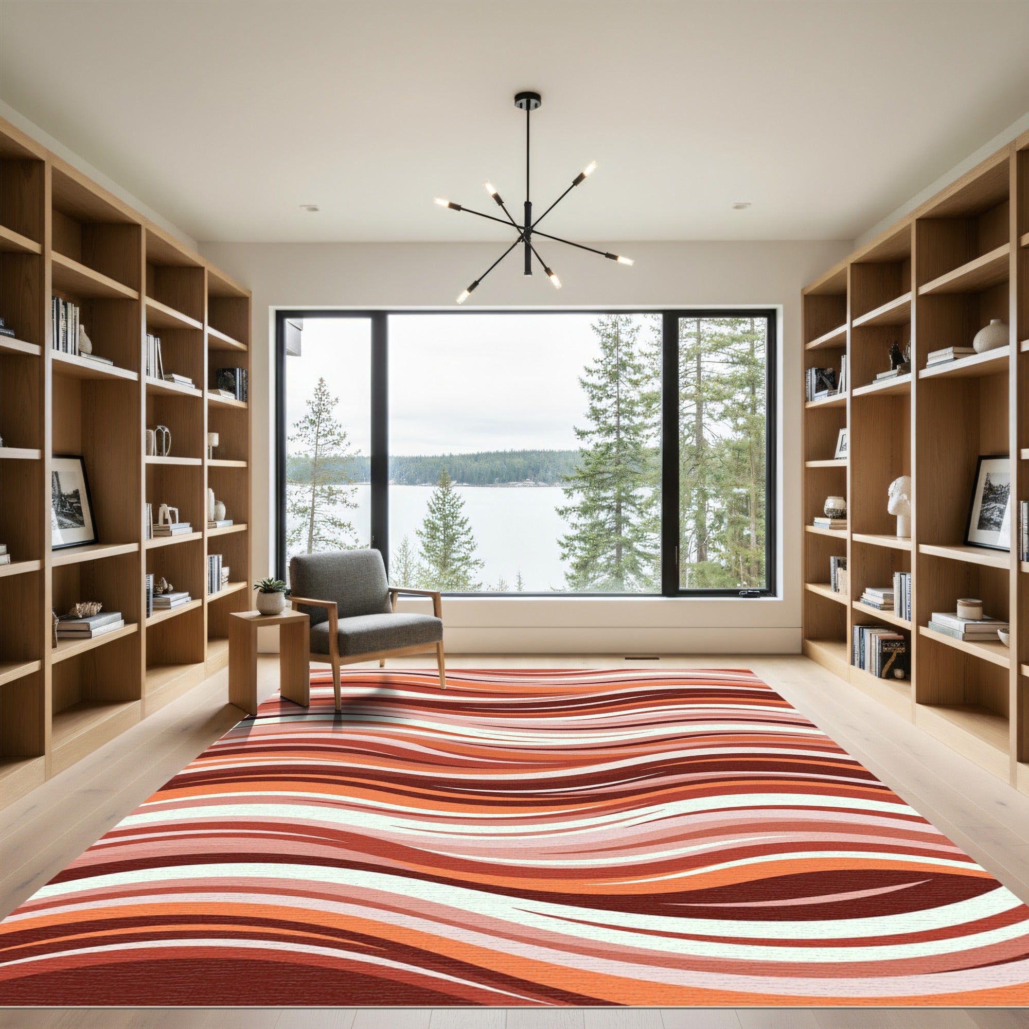Earthy Wave Ribbon Harmony Rug