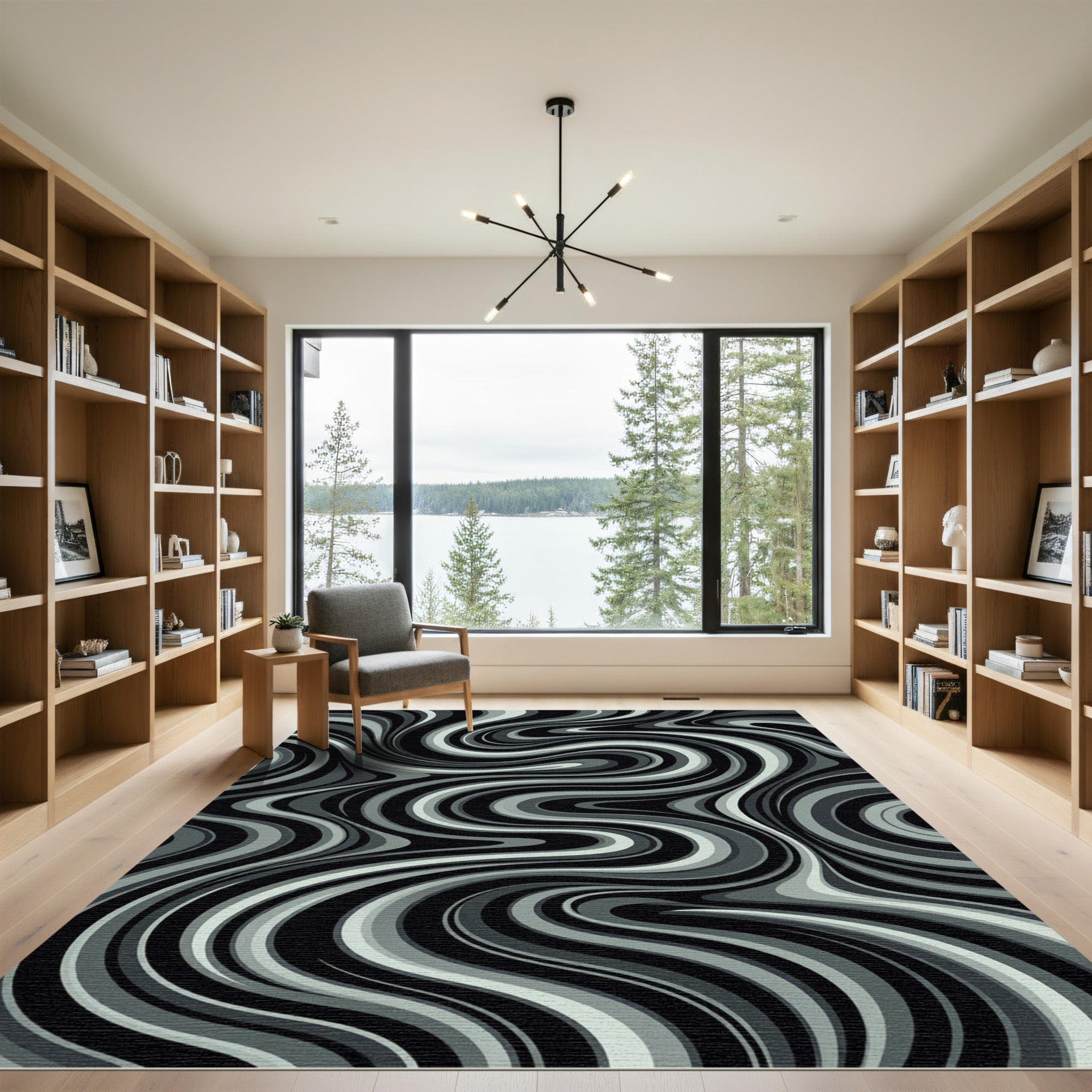 Monochromatic Swirl Gradient Rug