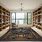Rustic Log Cabin Star Mountain Rug