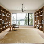 Golden White Dot Medallion Motif Rug