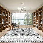 Monochromatic Dot Grid Pattern Rug
