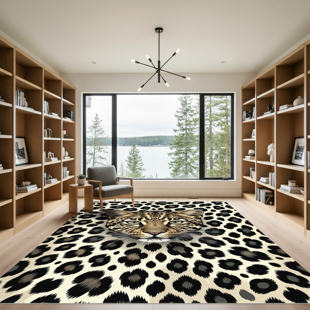 Leopard Spots Face Close Up Rug