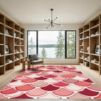 Soft Pink Scalloped Ombre Scales Rug