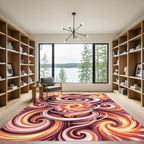 Vibrant Swirling Vortex Abstract Rug