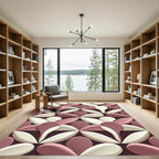 Modern Blush and Cream Petal Medallion Rug