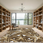 Metallic Gold Layered Geometric Star Rug