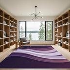Layered Purple Orchid Abstract Waves Rug