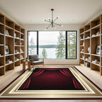 Grand Velvet Curtain Gold Frame Rug