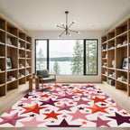Pink Red Gradient Star Cluster Rug